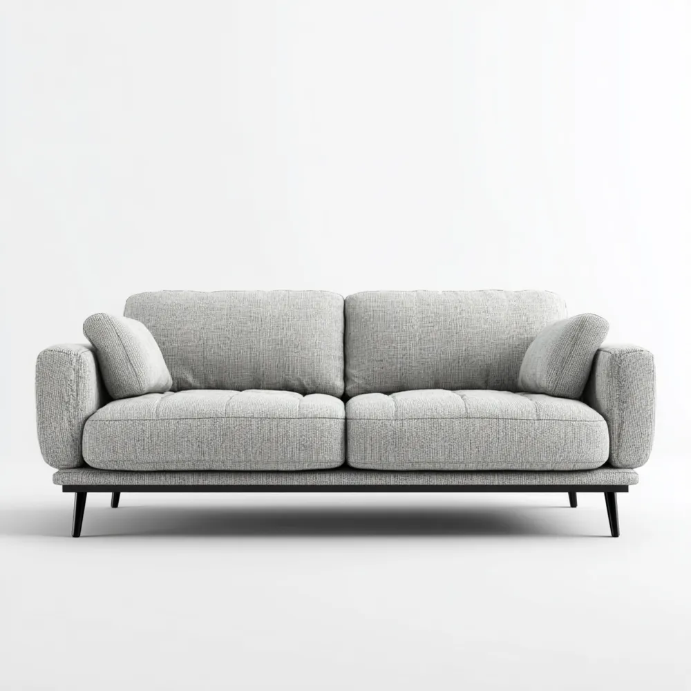 Canapé 2 places Tissu 150x85x75 cm – Gris Clair – Design Moderne-Casaivora