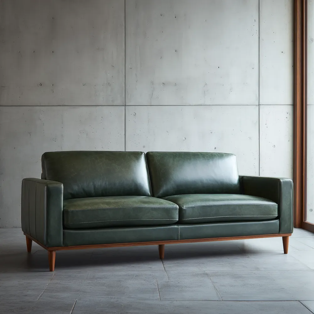 Canapé 2 places cuir 180x85x75 cm - Vert Foncé - Design moderne-Casaivora