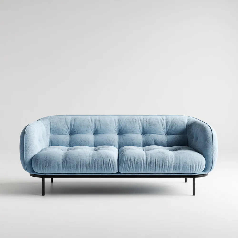 Canapé 2 places tissu 150x85x75 cm – Bleu Clair – Style moderne-Casaivora