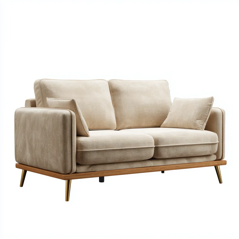 Canapé 2 places Tissu 150x85x75 cm - Beige - Design Moderne-Casaivora