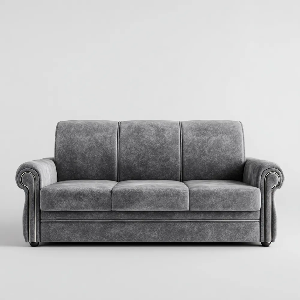 Canapé 3 places Tissu 200x90x85 cm - Gris - Design Classique-Casaivora