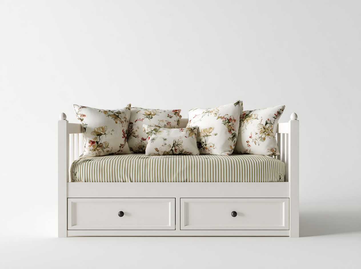 Canapé lit - Bois - 202x96x84 cm - Blanc - Style classique-Oakmyhaus