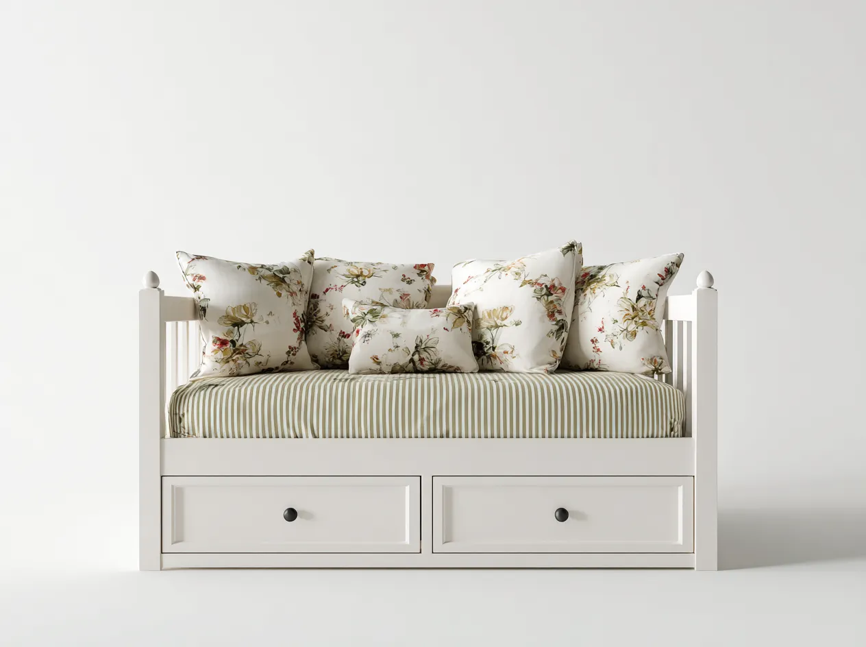 Canapé lit - Bois - 202x96x84 cm - Blanc - Style classique-Oakmyhaus