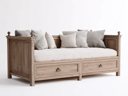 Canapé lit - Bois - 215x98x90 cm - Bois naturel - Style campagne française-Oakmyhaus