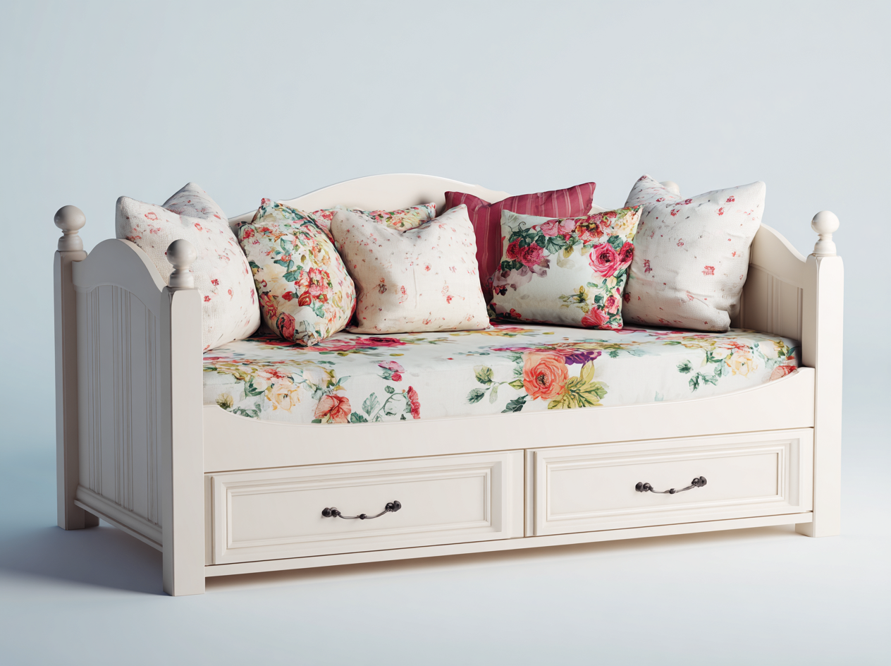 Canapé lit - Bois - 210x100x88 cm - Blanc - Style classique-Oakmyhaus