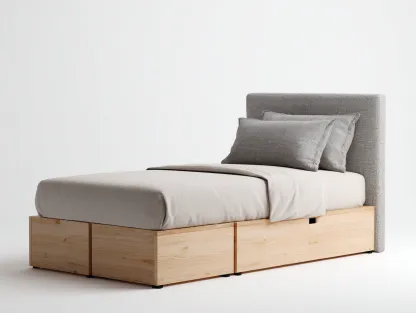 Lit simple-bois-textile-200x90x92 cm-bois naturel-gris-style contemporain-Oakmyhaus