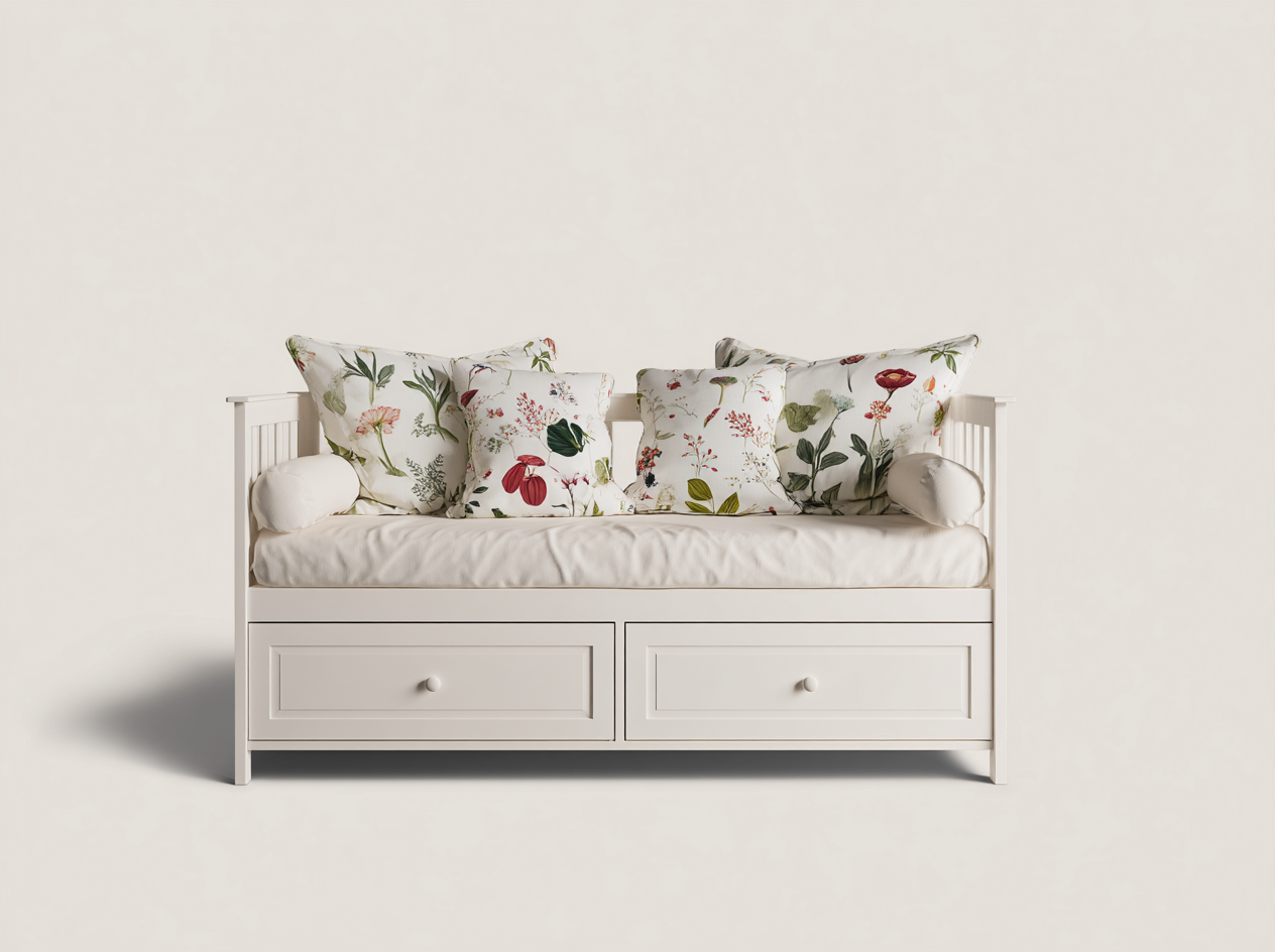 Canapé lit - Bois - 200x95x82 cm - Blanc - Style classique-Oakmyhaus