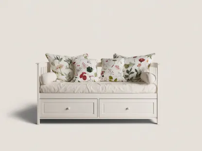 Canapé lit - Bois - 200x95x82 cm - Blanc - Style classique-Oakmyhaus