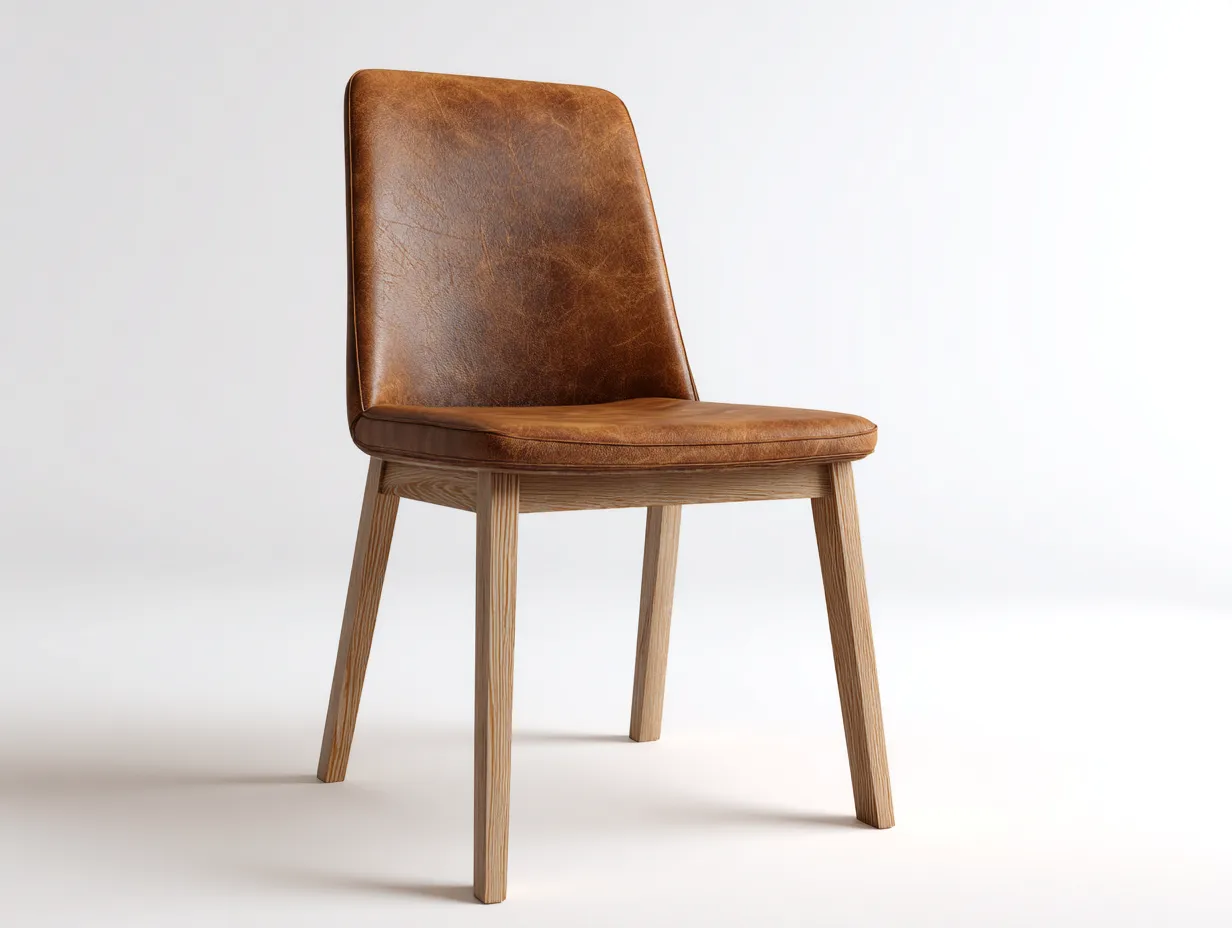 Sedia da pranzo - Pelle sintetica-Legno - 55x52x83 cm - Marrone - Design moderno-Cozygopad