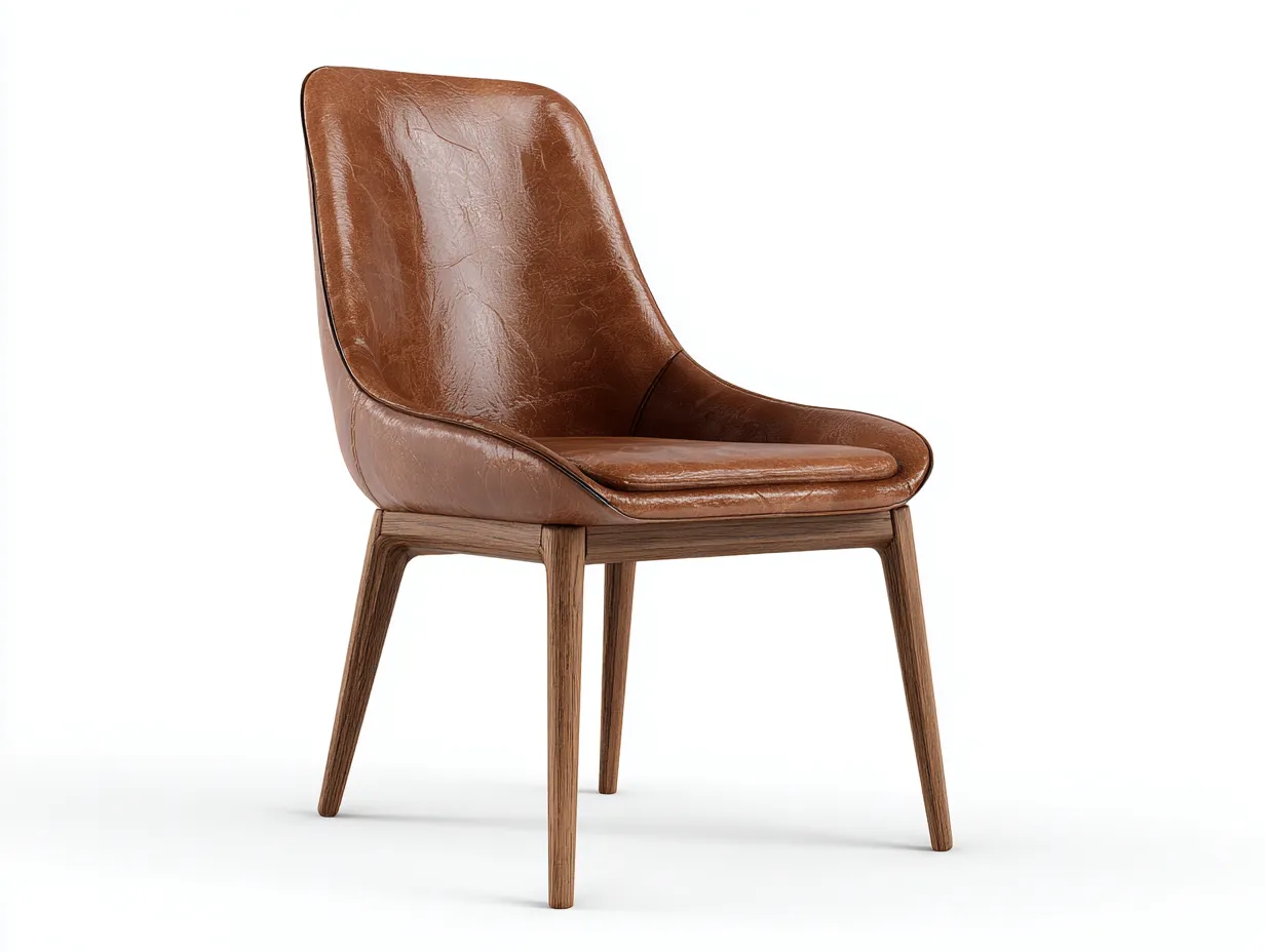 Sedia da pranzo - Pelle sintetica-Legno - 57x53x82 cm - Marrone - Design moderno-Cozygopad