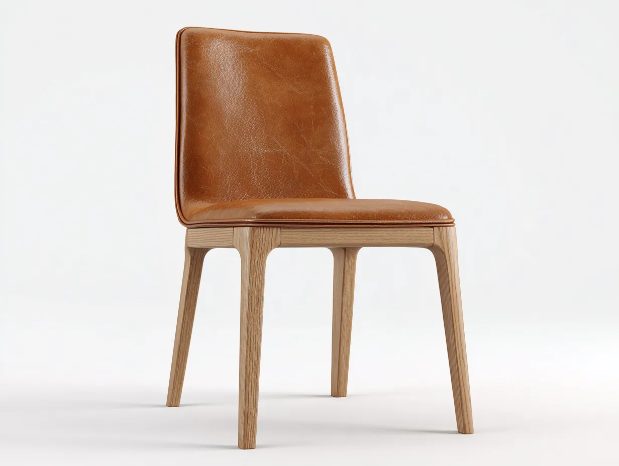 Sedia da pranzo - Pelle sintetica-Legno - 52x50x81 cm - Marrone - Design moderno-Cozygopad