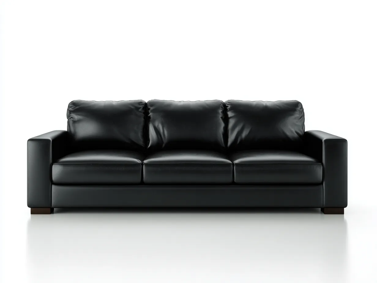 Divano a 3 posti - Pelle sintetica - 210x90x85 cm - Nero - Stile moderno-Pinemyshop