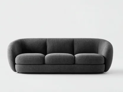 Divano a 3 posti - Tessuto - 216x98x80 cm - Grigio - Stile moderno-Pinemyshop