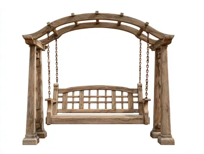 Dondolo da giardino-legno-190x125x200 cm-Marrone-stile rustico-Pinemyshop