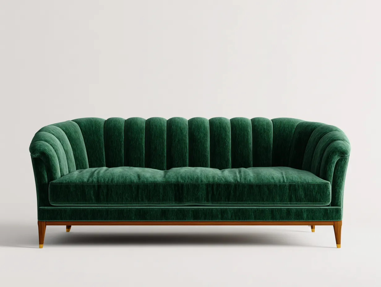 Divano a 3 posti - Velluto - 220x90x85 cm - Verde - Stile vintage-Pinemyshop