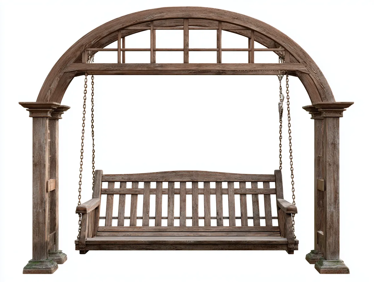 Dondolo da giardino-legno-200x130x210 cm-Marrone-stile classico-Pinemyshop