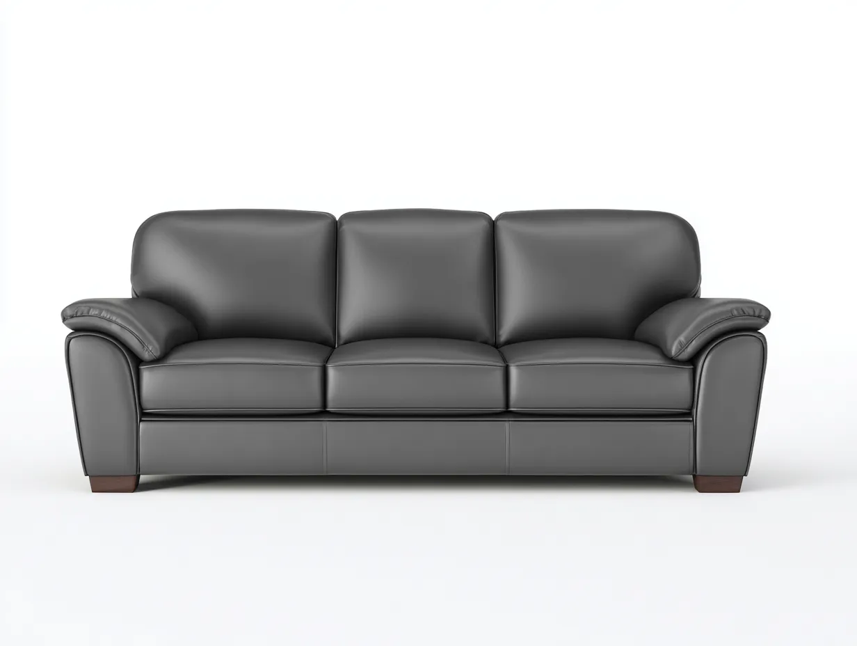 Divano a 3 posti - Pelle sintetica - 208x93x87 cm - Antracite - Stile moderno-Pinemyshop