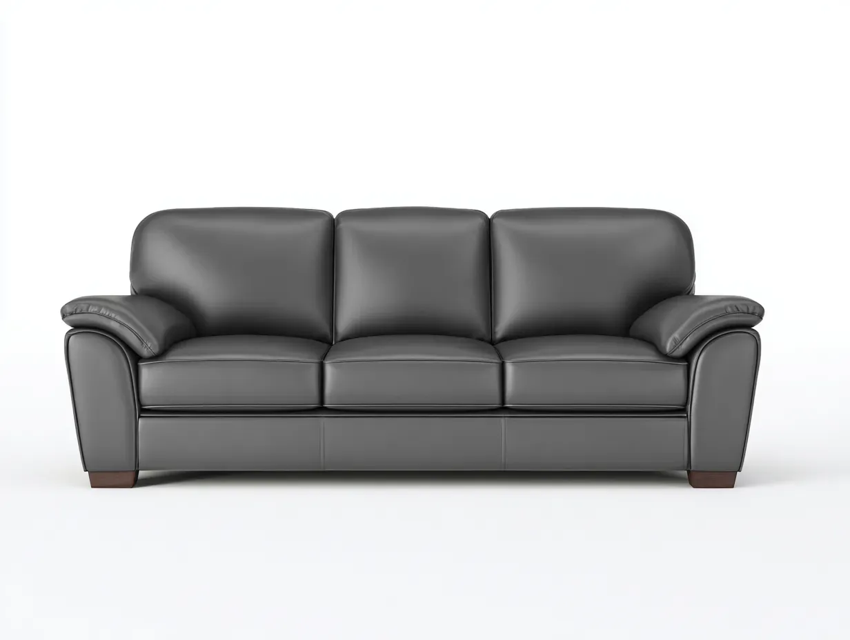 Divano a 3 posti - Pelle sintetica - 208x93x87 cm - Antracite - Stile moderno-Pinemyshop