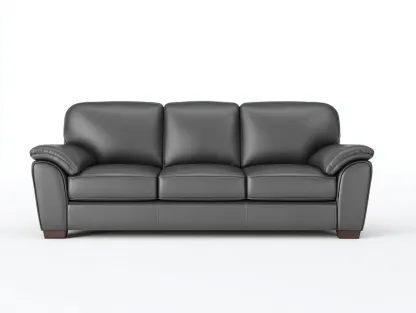 Divano a 3 posti - Pelle sintetica - 208x93x87 cm - Antracite - Stile moderno-Pinemyshop