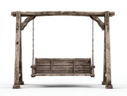 Dondolo da giardino-legno-195x120x185 cm-Marrone-stile rustico-Pinemyshop