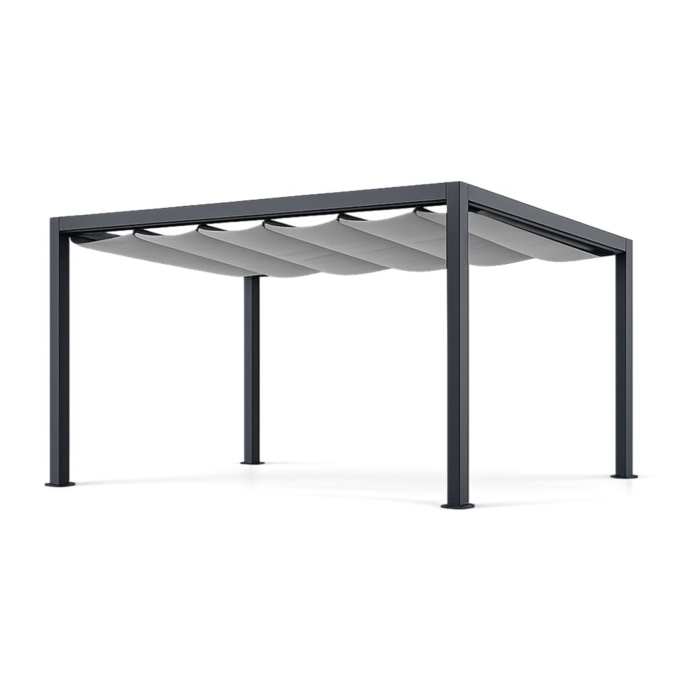 Pergola da Giardino in Alluminio con Telo in Poliestere 3x3 m-Roomarion
