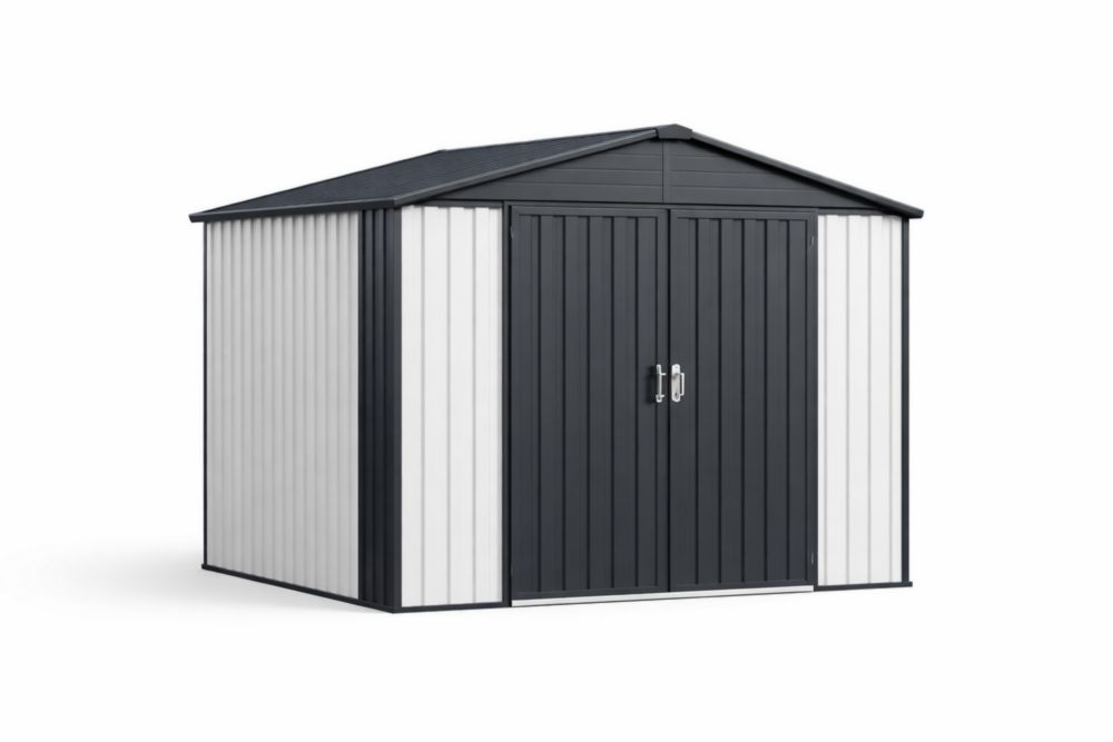 Capanno da Giardino in Acciaio Antracite e Bianco-housivora