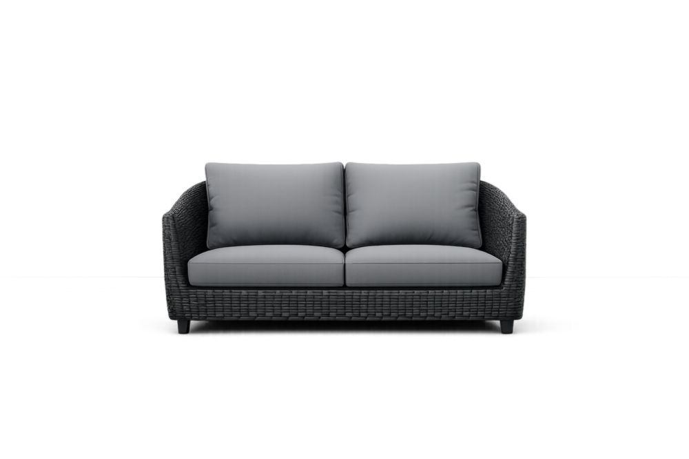 Canapé 2 places extérieur en résine tressée grise