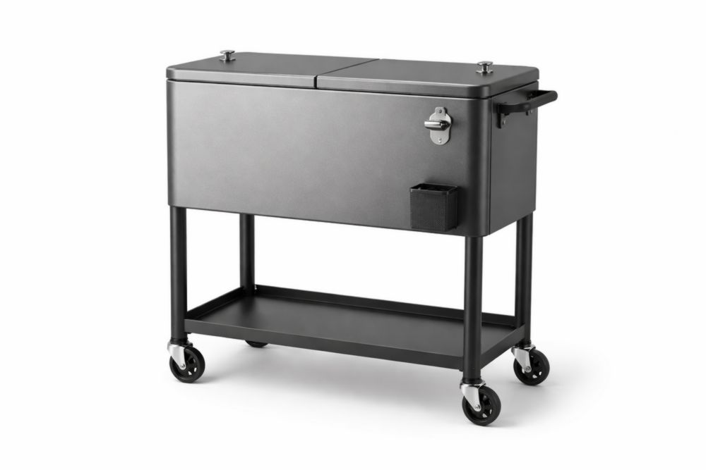 Chariot Réfrigérant Acier Noir 90L avec Roues