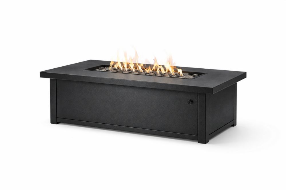 Table de Feu au Gaz en Aluminium Noir Longueur 127cm