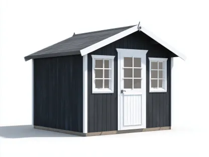 Abri de jardin en bois 200x180x220 cm - noir/blanc - style contrasté-Luxeuphaus