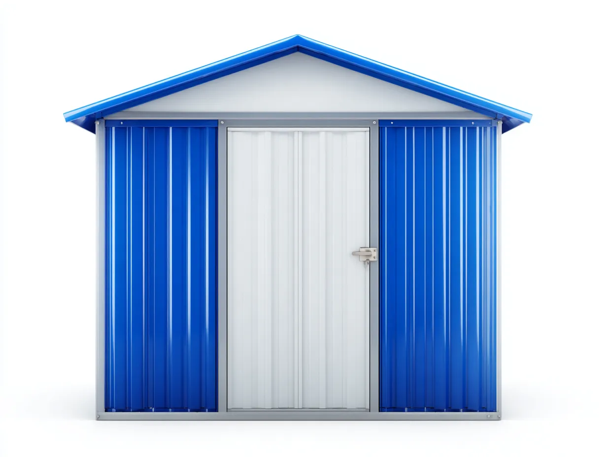 Abri de jardin en métal 180x180x210 cm - bleu/blanc - style moderne-Luxeuphaus