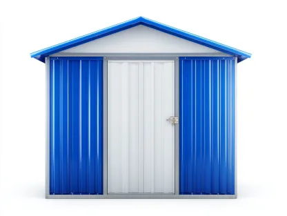 Abri de jardin en métal 180x180x210 cm - bleu/blanc - style moderne-Luxeuphaus