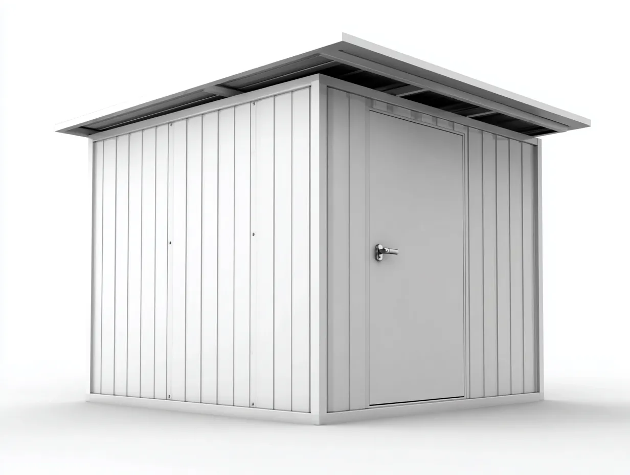 Abri de jardin en métal 160x160x210 cm - blanc - structure compacte-Luxeuphaus