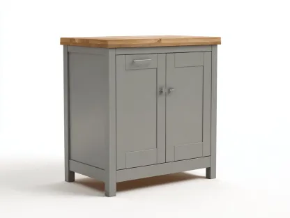 Buffet bas en bois 70x40x85 cm - gris/chêne - rangement compact style moderne-Luxeuphaus