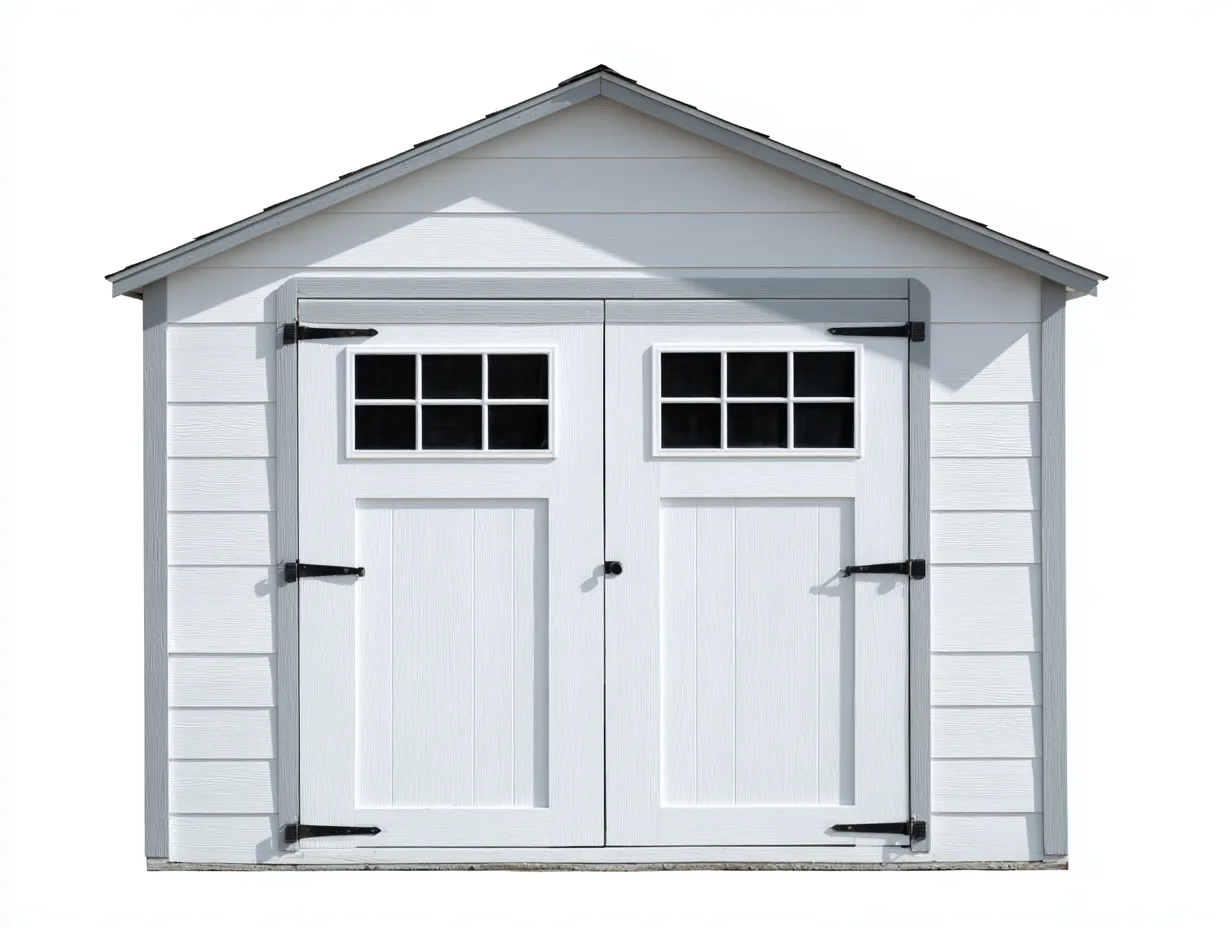 Abri de jardin en bois 200x220x225 cm - blanc/gris - façade classique-Luxeuphaus