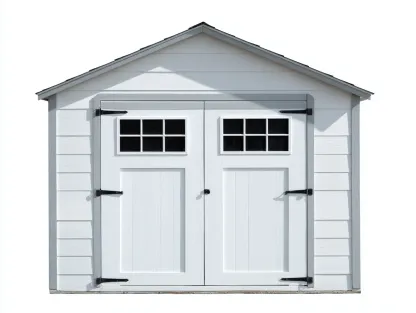 Abri de jardin en bois 200x220x225 cm - blanc/gris - façade classique-Luxeuphaus