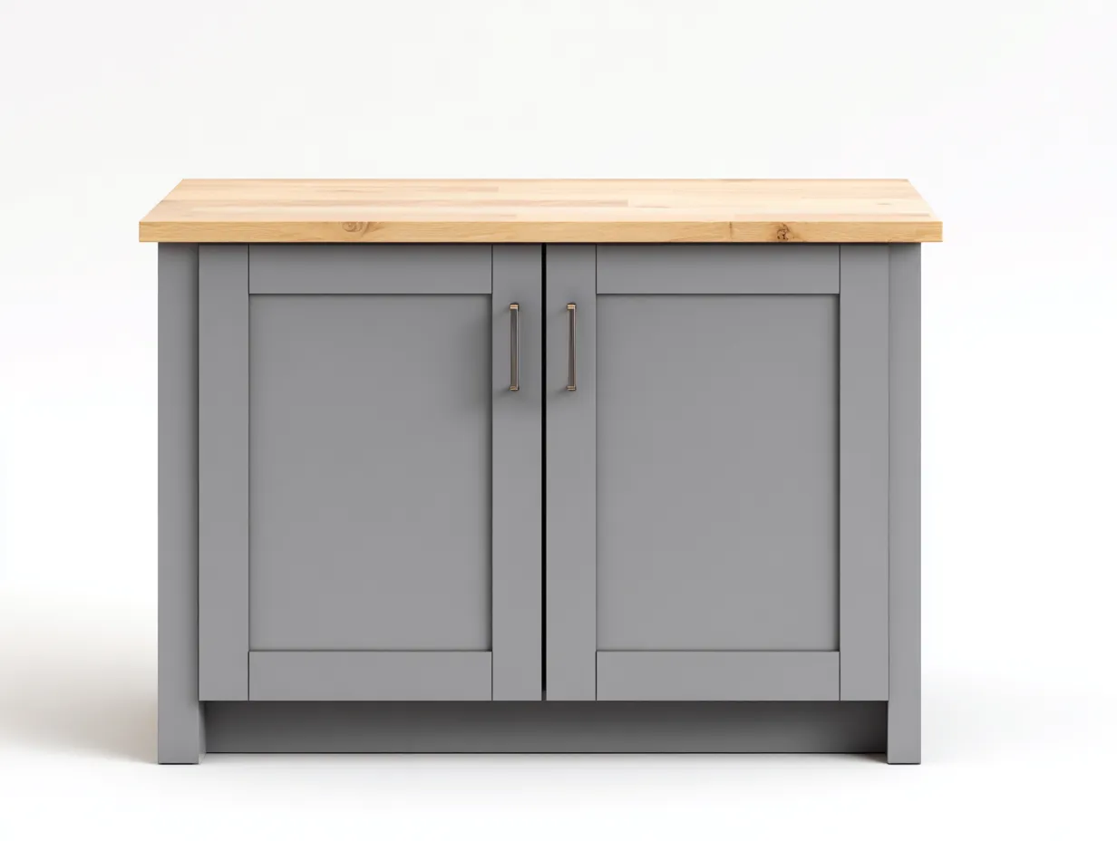 Buffet bas en bois 95x40x85 cm - gris/chêne - portes rainurées style contemporain-Luxeuphaus