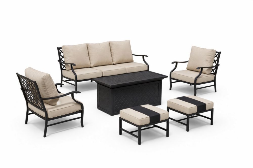 Ensemble de mobilier d'extérieur en  Aluminium et tissu beige