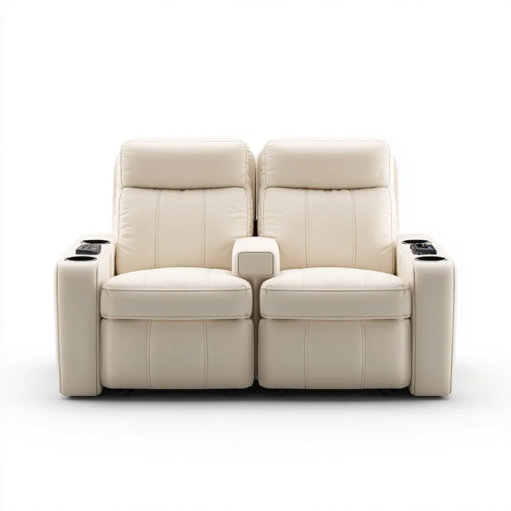2-Sitzer-Sofa Leder 150x90x100 cm – Creme – Modernes Design
