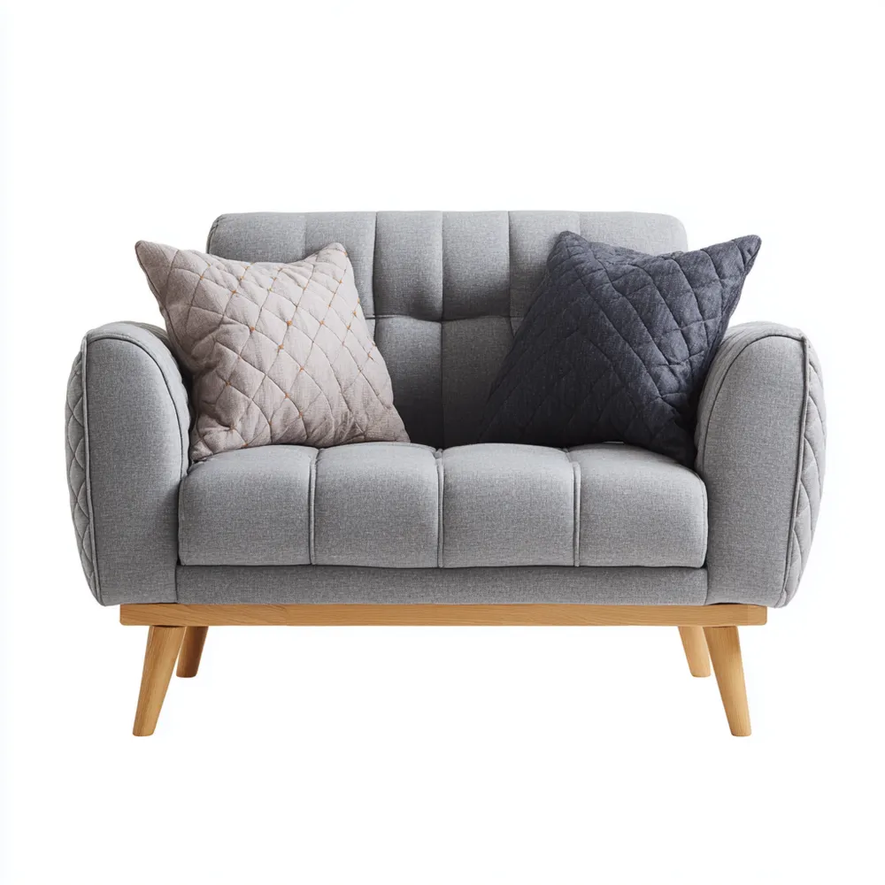 2-Sitzer-Sofa Stoff 140x85x80 cm – Hellgrau – Skandinavisches Design