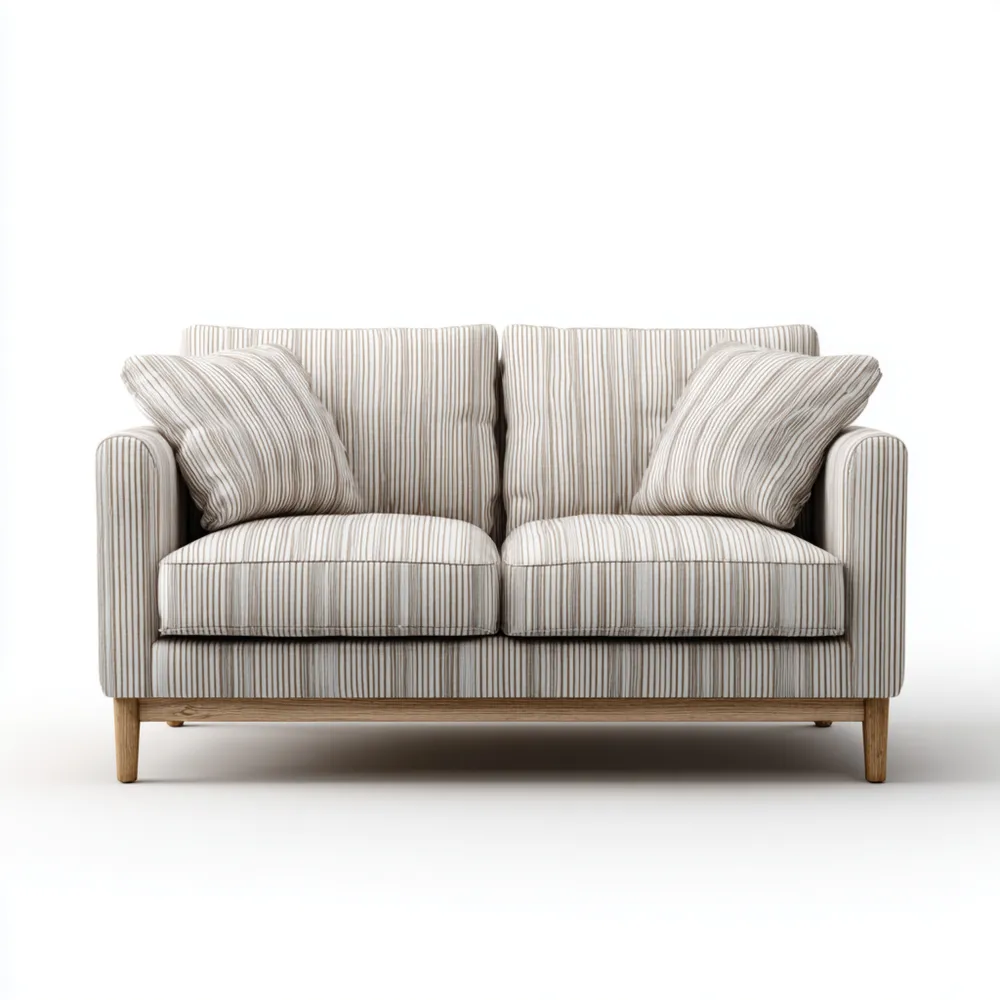 2-Sitzer-Sofa Leinen 150x85x90 cm – Gestreift – Modernes Design