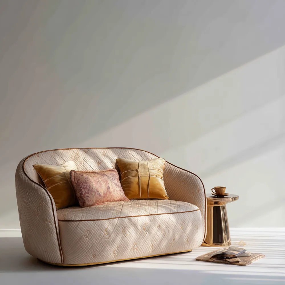 2-Sitzer-Sofa 120x75x80 cm Stoffbezug – Beige – Modernes Design