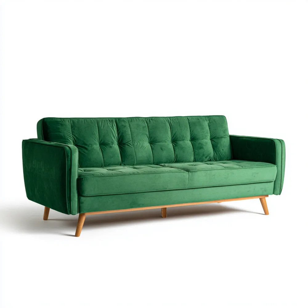 2-Sitzer-Sofa Samt Grün 200x85x80 cm – Modernes Design