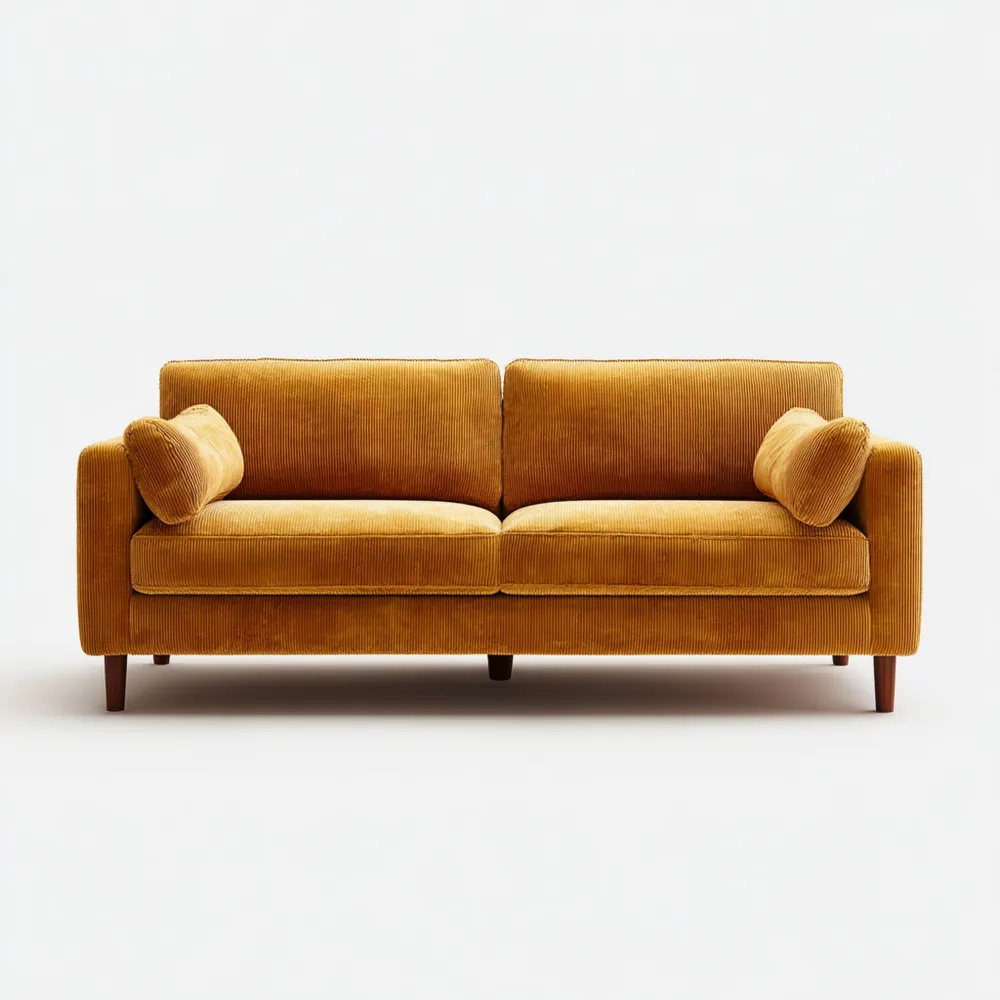 Sofa 2-Sitzer Cord 200x90x85 cm – Senfgelb – Modernes Design