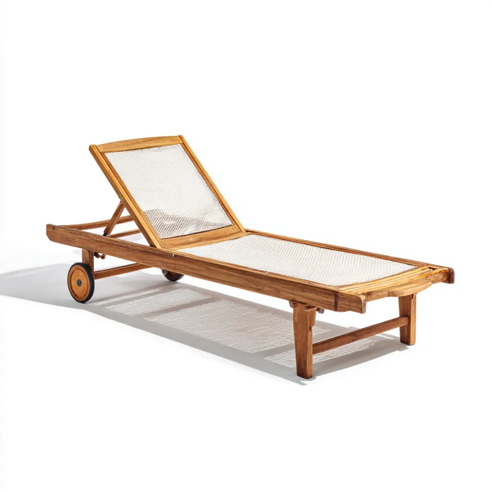 Gartenliege Teakholz 200x65x35 cm - Natur - Verstellbar