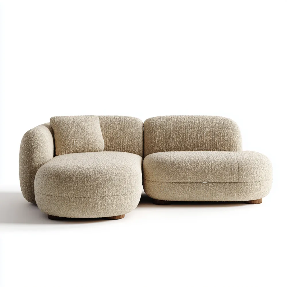 Modulares Sofa Set Stoffbezug 250x95x75 cm – Creme – Modernes Design