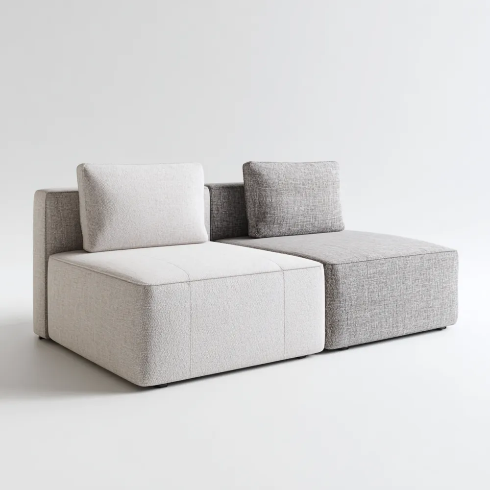 Modulares Sofa Set Stoff 200x100x75 cm – Hellgrau/Dunkelgrau – Modernes Design