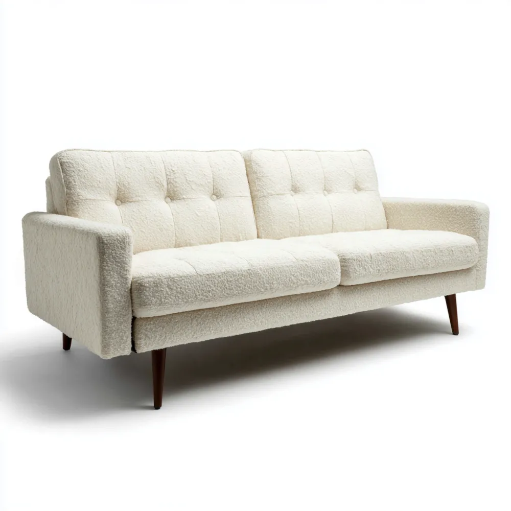 2-Sitzer-Sofa Stoff 150x85x80 cm - Cremeweiß - Modern