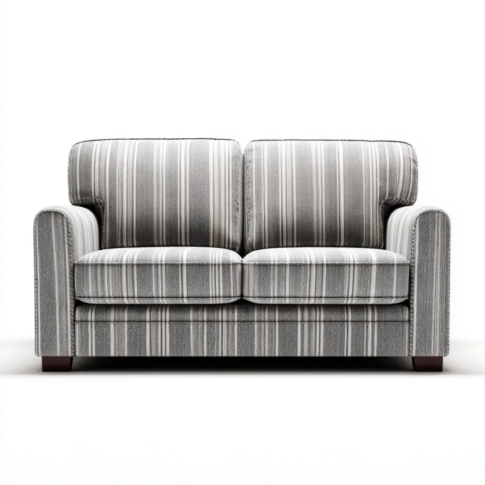 2-Sitzer-Sofa 150x85x90 cm – Grau Gestreift – Klassisches Design