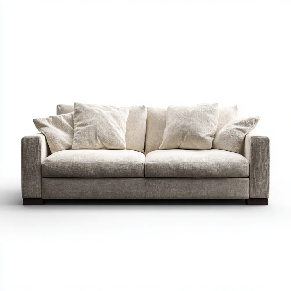 2-Sitzer-Sofa Leinen 200x90x85 cm – Beige – Moderner Stil